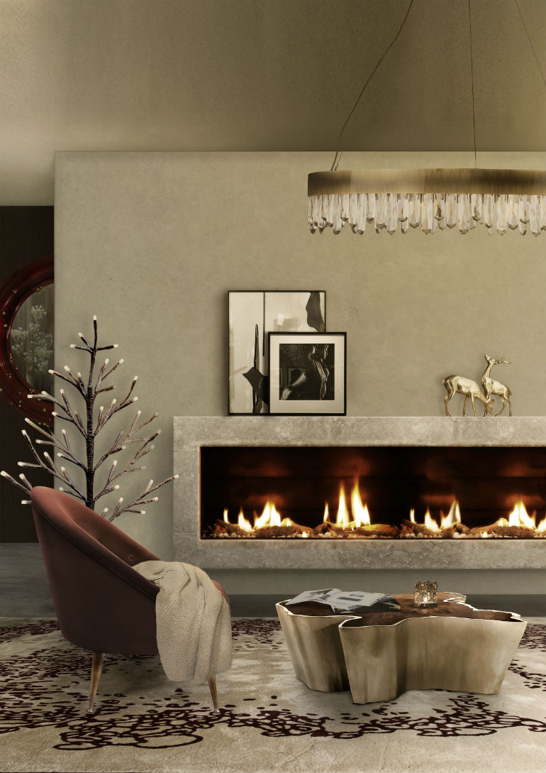 The Best Fireplaces and Velvet Armchair Designs For Cold Days