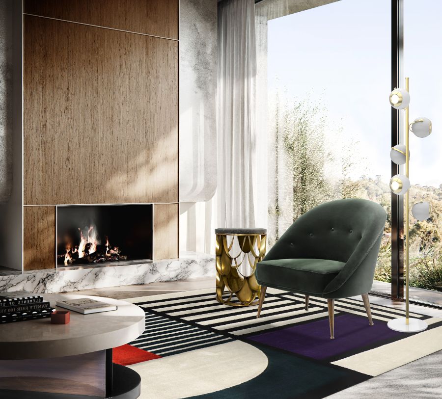 Modern Living Room Trends: Velvet Green Armchairs for A Fierce Design