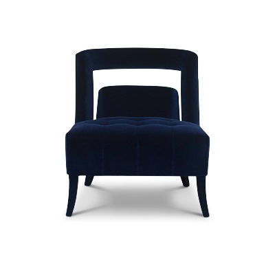 velvet armchair, blue velvet armchair