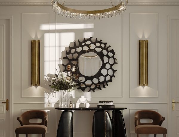 Modern Classic Hallway With Brown Chairs