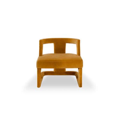 Modern Hallway Design Orange Velvet Chair
