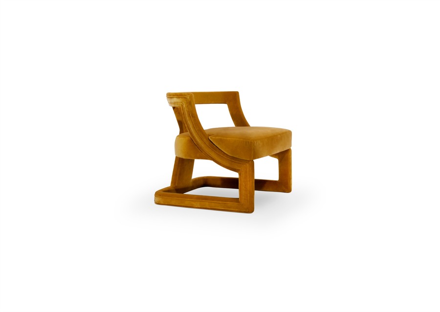 upholstered velvet chair for guests
