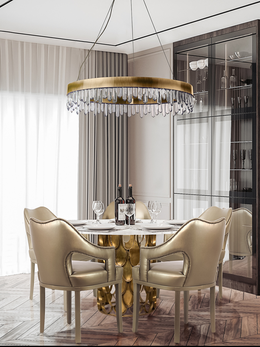 modern golden dining room design
