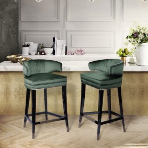 Modern Kitchen Counter Stools: Leather or Velvet?