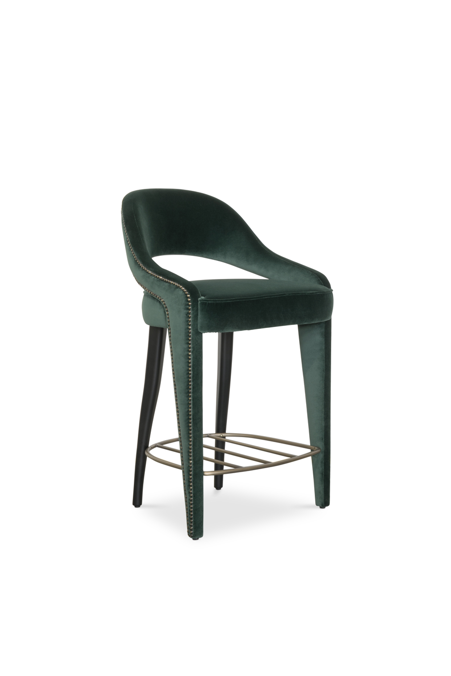 modern green velvet counter stool