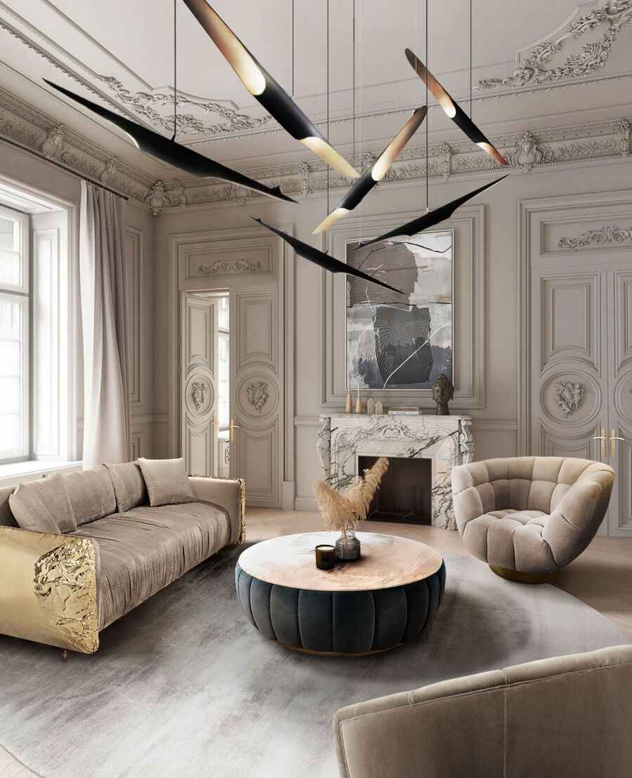 modern neutral tones living room deisgn