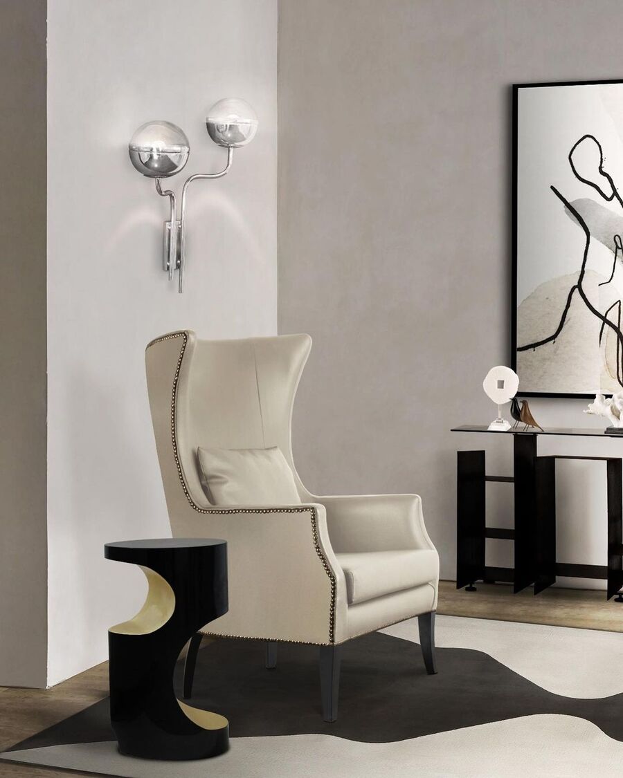 modern white and black living room design