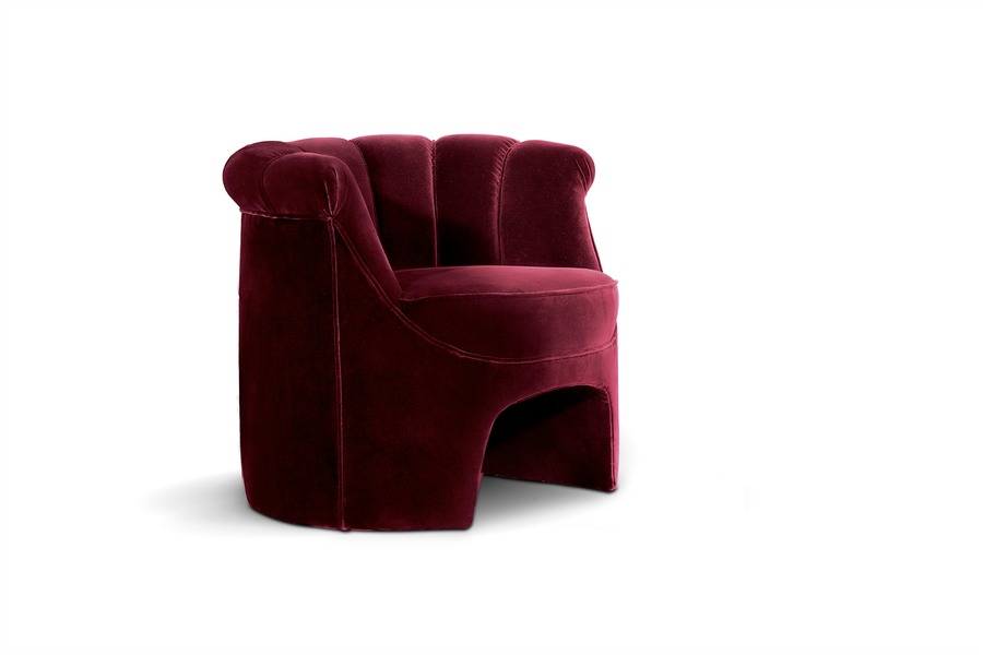 channel-tufted velvet armchair