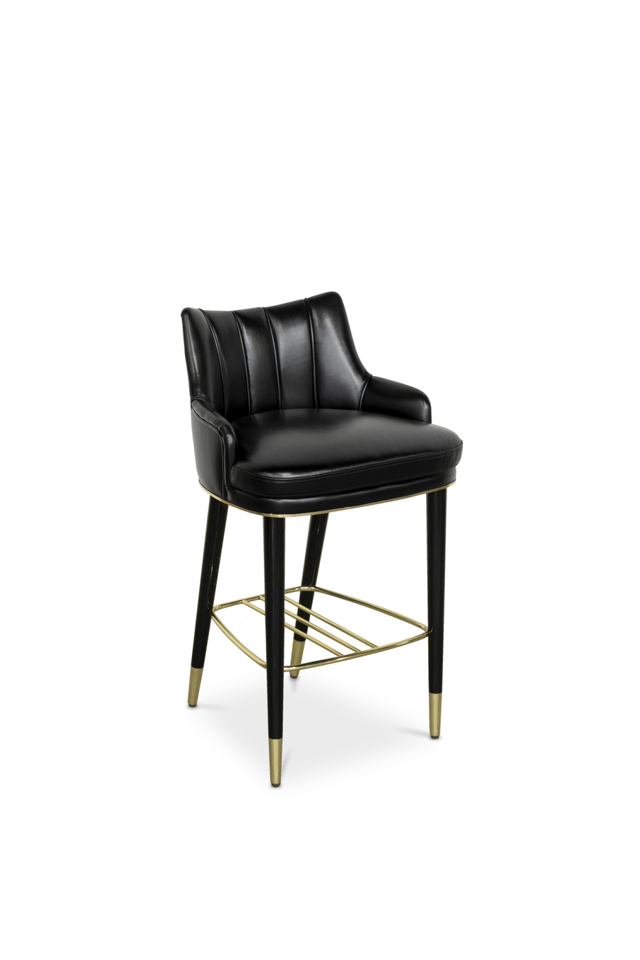black leather counter stool