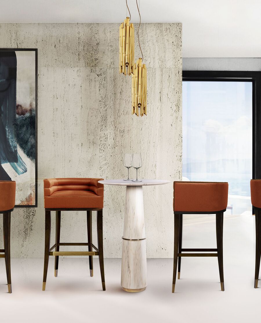 modern twill orange bar chair