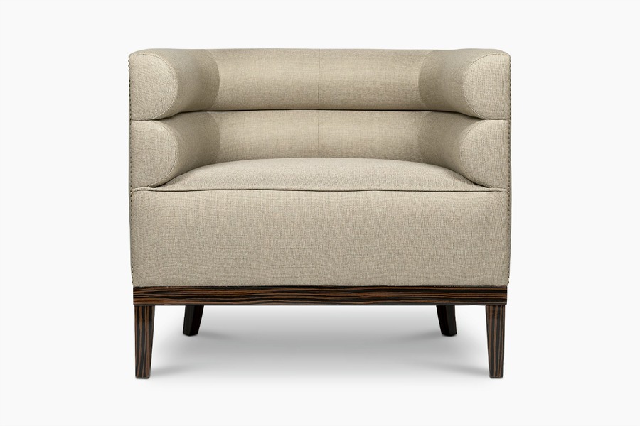 modern tufted armchair