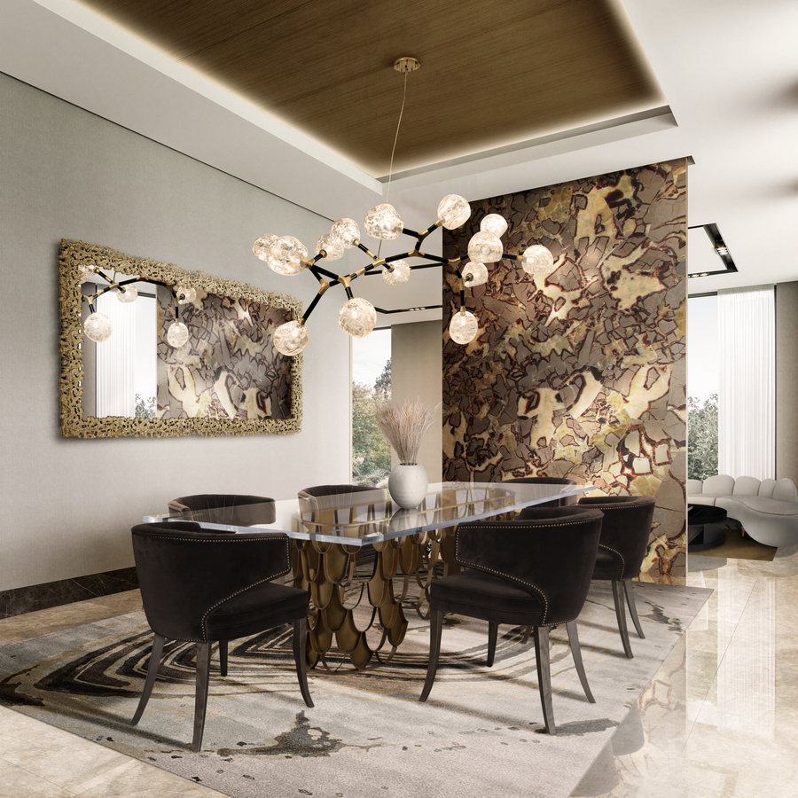 modern brown dining room design