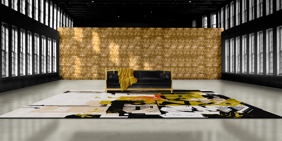 modern golden living room design