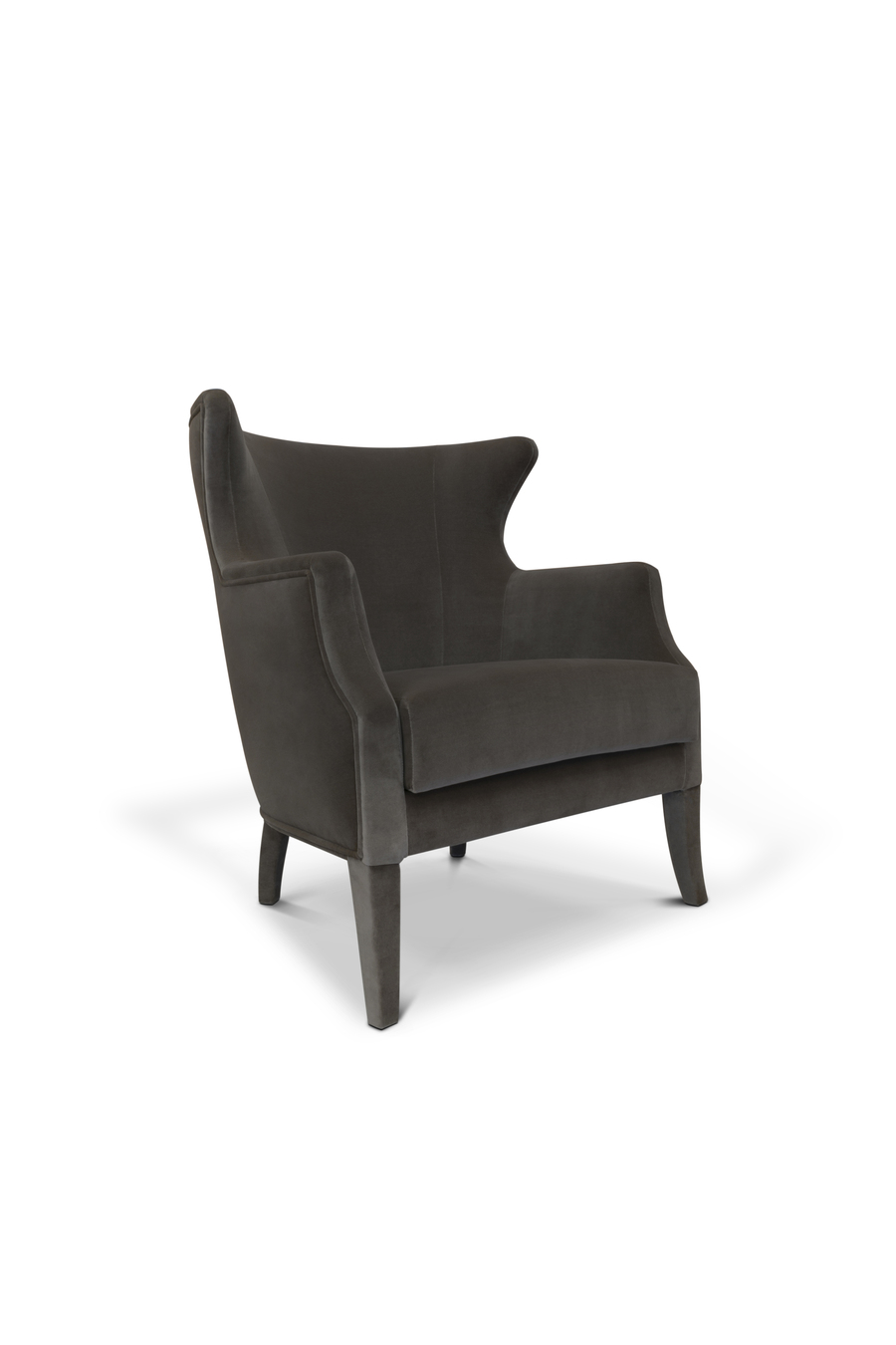 upholstered grey velvet chair