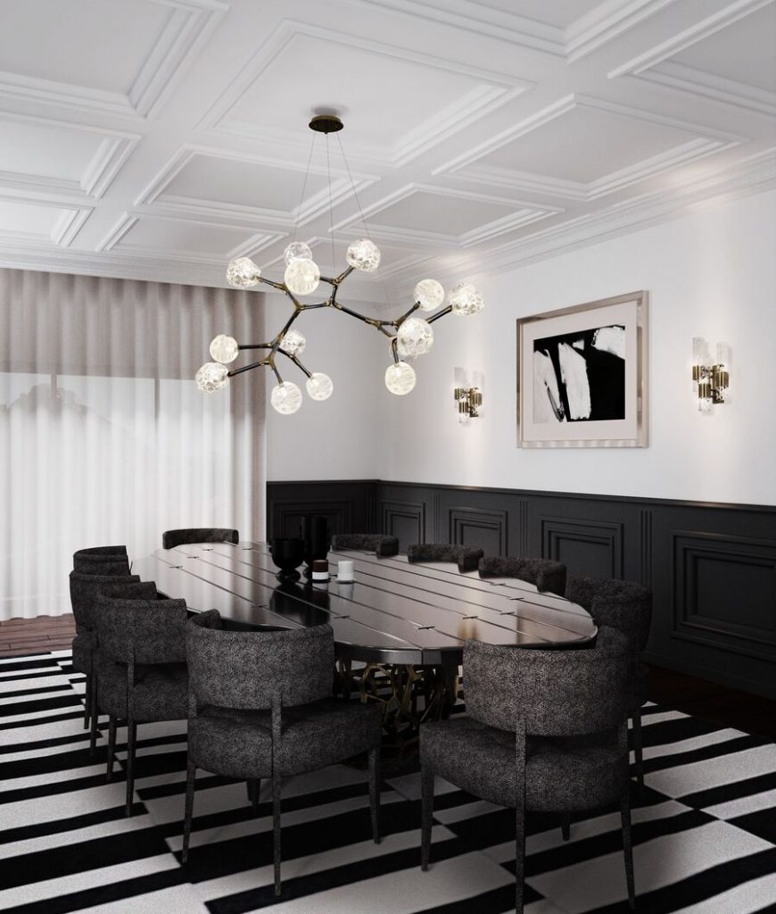 black dining room design