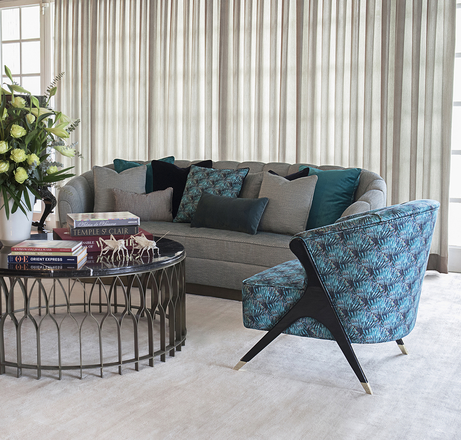modern living room in blue design
