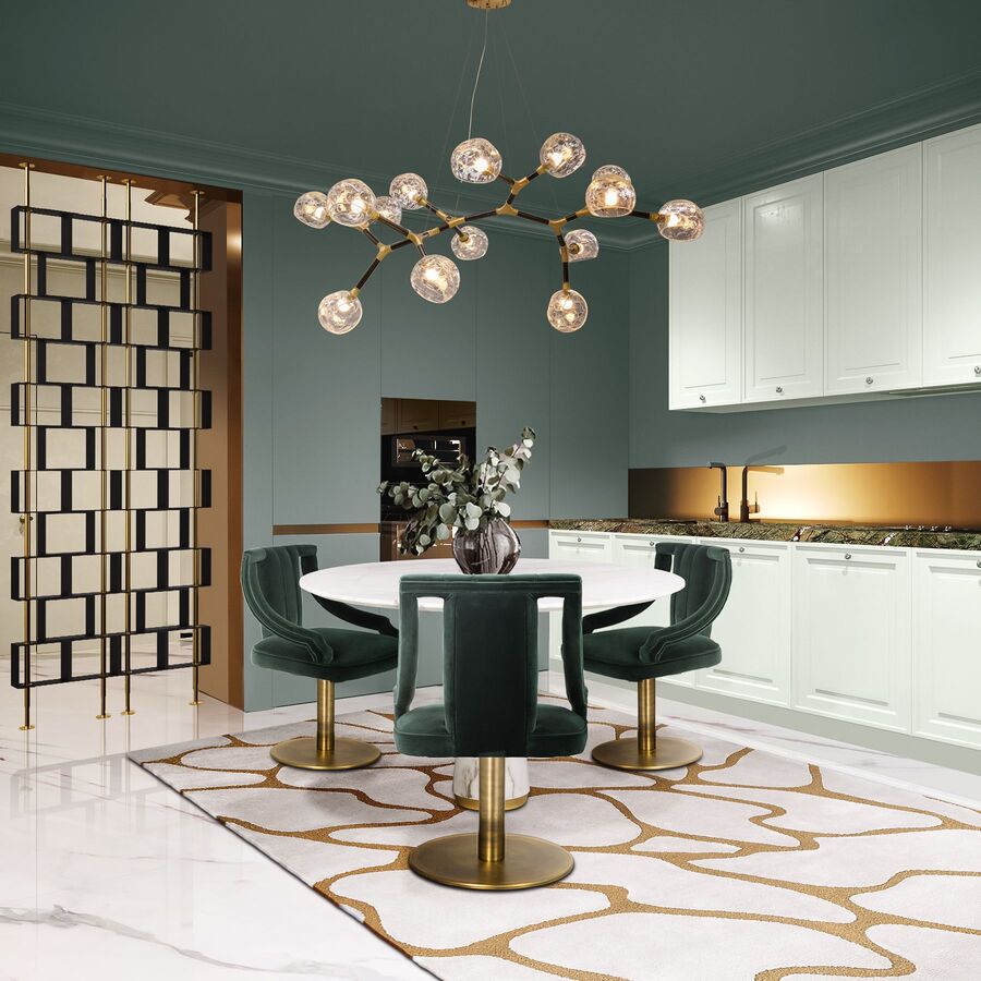 modern and gold chairs for dining areas