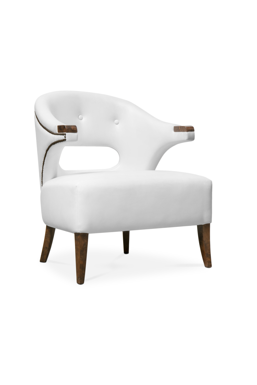 modern armchair in white upholstery